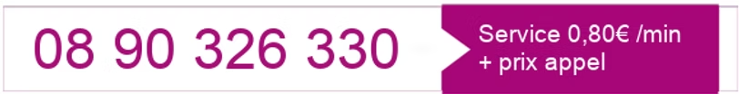 0890 32 63 30 — Service 0,80 €/min + prix de l’appel